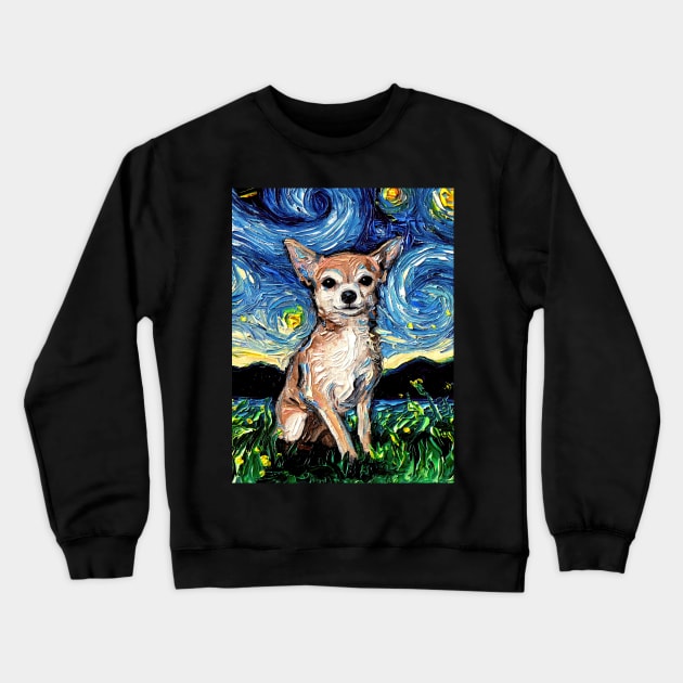 Chihuahua Night Crewneck Sweatshirt by sagittariusgallery